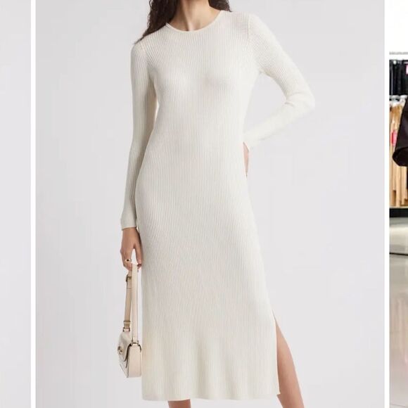 NWT Nordstrom Long Sleeve Midi Sweater Dress - Picture 2 of 6